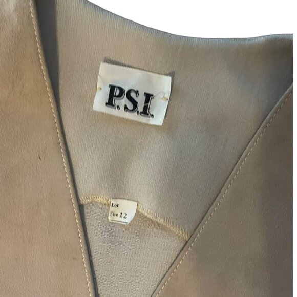 VTG Leather Hook Closure Vest 70s Size 12 - Picture 7 of 9